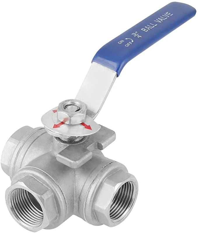 Sanitary Stainless Steel 3 Way Female Screwed Ball Valve