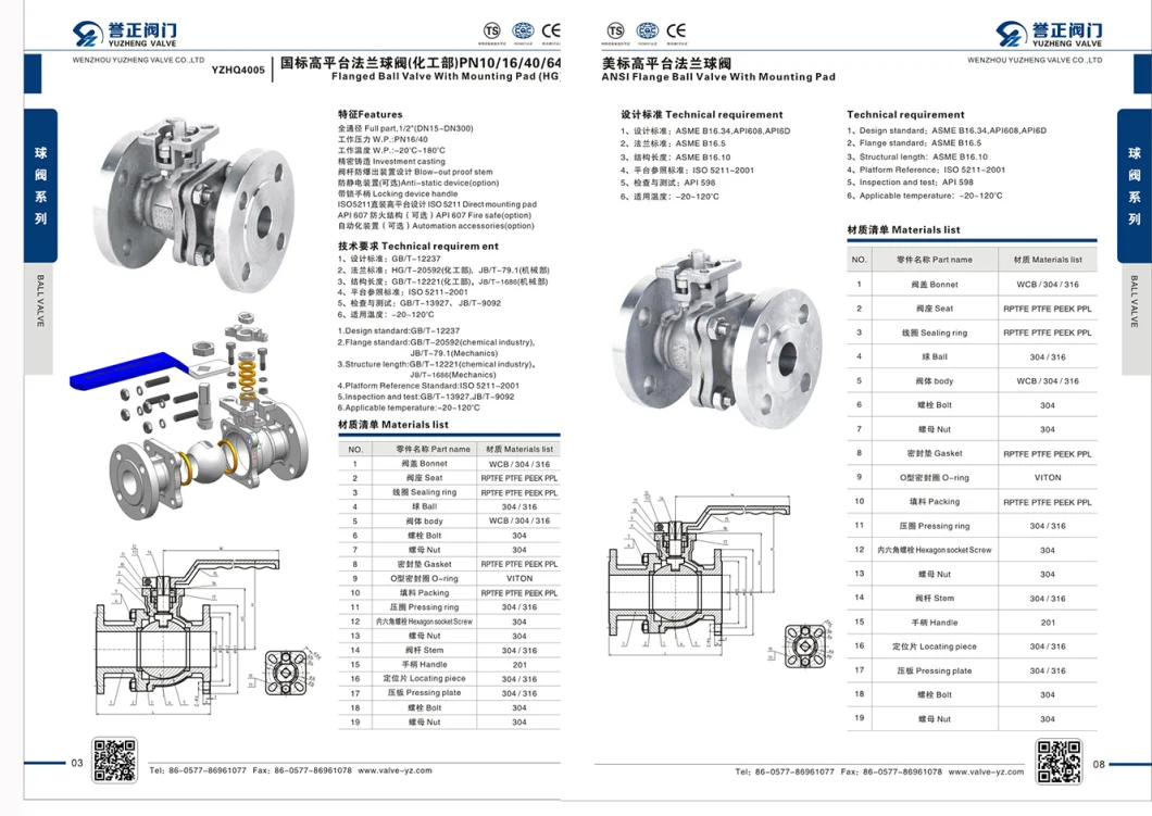 1/4~4&quot; Stainless Steel 2PC Floating Flanged Ball Valve