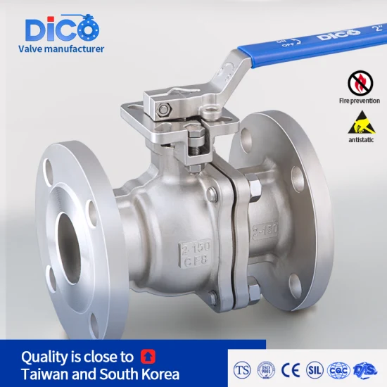 Dico CE ANSI 150-300lb Wcb/CF8/CF3m with Symbol Mounting Pad 2PC Flange Floating Ball Valve